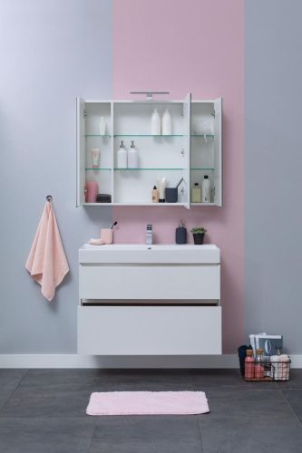 Комплект мебели: тумба с раковиной + зеркало-шкаф Aquanet Бруклин 00207801 90х40 напольный цвет белый - фото 5