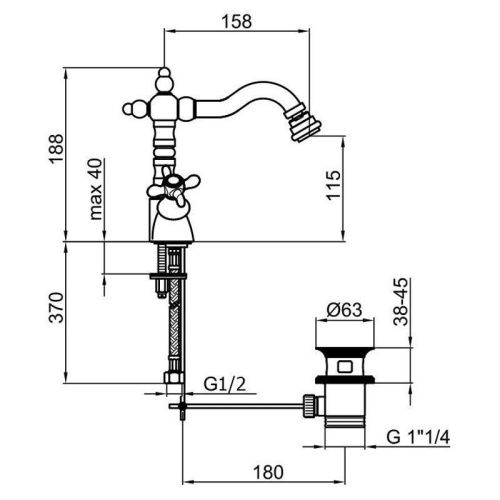 Смеситель Webert Ottocento OT710402010 на биде золото - фото 3