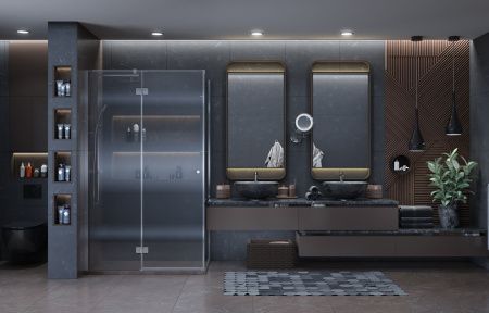 Душевой уголок Ambassador Diamond 12011104L 120х80 стекло прозрачное профиль хром без поддона