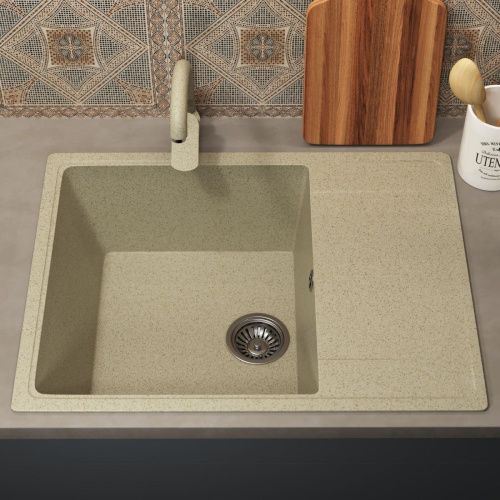 Кухонная мойка Uperwood ECON UPD-202 4010202105 65х50 цвет бежевый поверхность матовая - фото 3