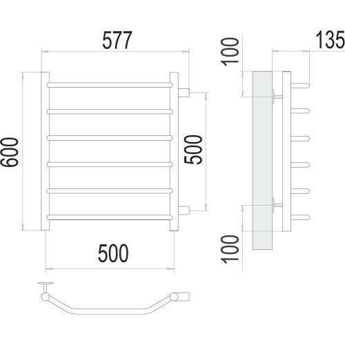 Полотенцесушитель водяной Terminus 4670078530073 60х60 хром - фото 3