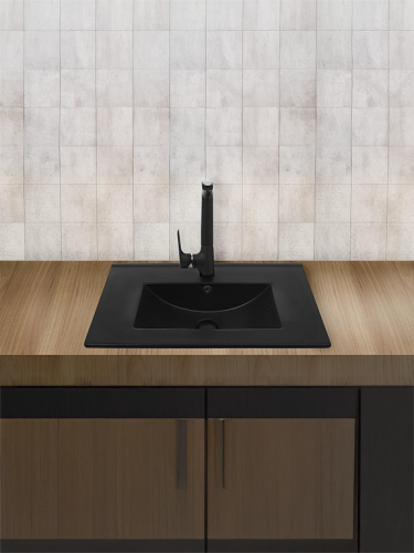 Раковина из сантехнического фаянса WeltWasser WW SK 10000005572 40 см встраиваемая цвет черный - фото 4