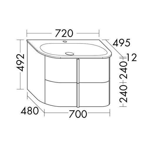 Тумба с раковиной Burgbad Lavo 2.0 SFZP072G0227F5048C0037 70х50 подвесная цвет белый - фото 2