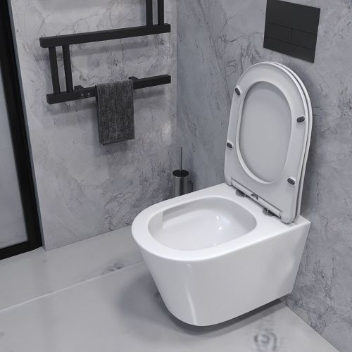 Унитаз подвесной Taliente Altamarea T3 AL65003 белый с сиденьем микролифт безободковый смыв торнадо - фото 5