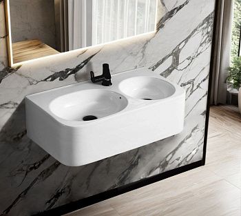 Раковина из сантехнического фарфора Cerutti SPA СТ9699 80х40 подвесная цвет белый 1 отверстие под смеситель