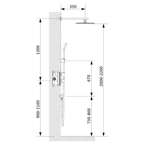 Душевая система Timo Petruma SX-5159/00SM встраиваемая в стену цвет хром с термостатом - фото 2