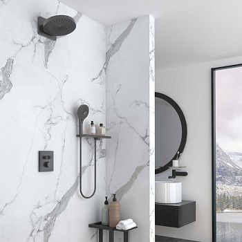 Душевая система Vincea Inspire VSFW-3I21MT1RGM встраиваемая в стену цвет вороненая сталь с термостатом