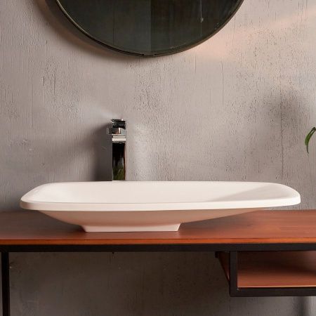 Раковина из искусственного камня MonteBianco Tuscany 13172 70х40 накладная цвет белый без отверстий под смеситель