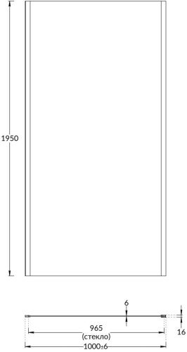 Душевая боковая панель Kerama Marazzi VETRO VE.100.FP.CR 100х195 стекло прозрачное профиль хром - фото 2