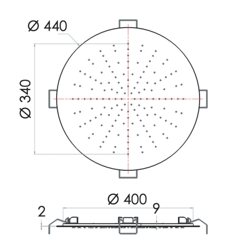 Верхний душ Remer 357EFM44NO 45х45 черный - фото 2
