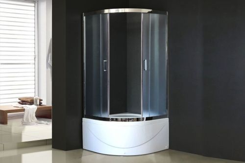 Душевой уголок Royal Bath BK RB100BK-C-CH 100х100 стекло рифленое профиль хром с поддоном