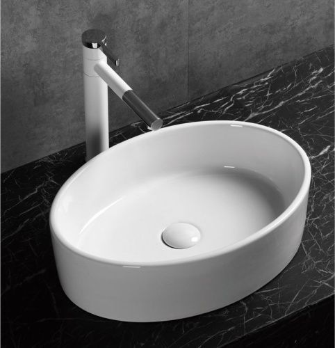 Раковина из сантехнического фарфора Cerutti SPA CR7016 50х40 накладная цвет белый без отверстий под смеситель