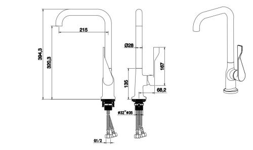 Смеситель для кухни Aquatek ВЕГА AQ1083MB на мойку черный - фото 4