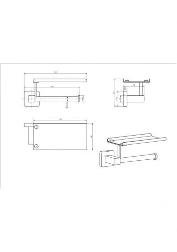 Бумагодержатель CeramaLux Quadro 61907 B - фото 2