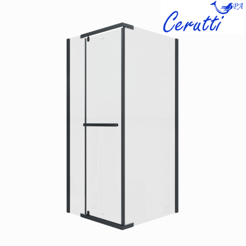 Душевой уголок Cerutti SPA MIMI ZQ91B 90х90 стекло прозрачное профиль черный без поддона