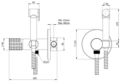 Гигиенический душ со смесителем Remer CEC65WXV нержавеющая сталь - фото 2