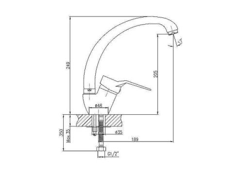 Смеситель для кухни Haiba HB63 HB4163-2 на мойку хром - фото 2