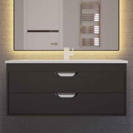 Тумба под раковину Uperwood Modul 2930205155 100х40 подвесная цвет черный