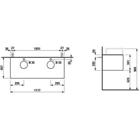Тумба под раковину Laufen Sonar 4.0542.8.034.141.1 120х50