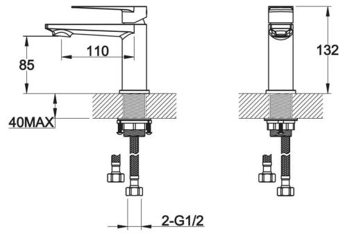 Смеситель BelBagno CARIN CAR-LVM-CRM на раковину хром - фото 2