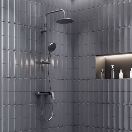 Душевая стойка Damixa Jupiter 977780300 настенная цвет черный - фото 3