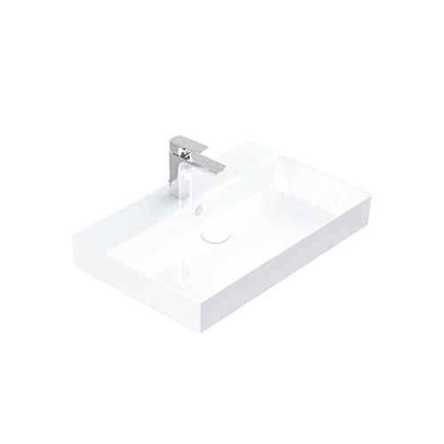 Раковина керамическая Dreja Stance 17070-KL 70х50 подвесная цвет белый 1 отверстие под смеситель - фото 2