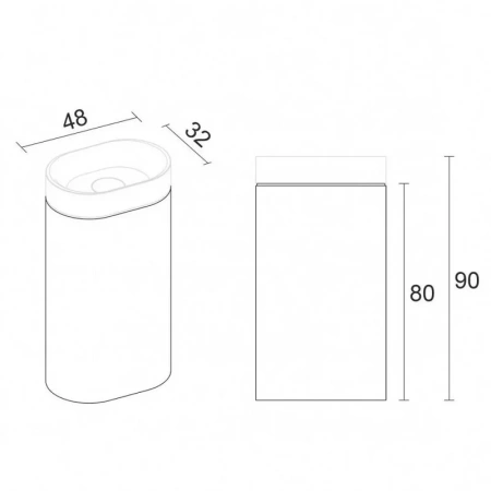 Раковина Riho ESSENCE COLUMN W W029001105 50х30 накладная цвет белый