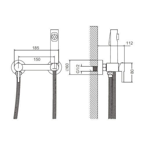 Гигиенический душ со смесителем Belz B803 B55803-5 золото - фото 3