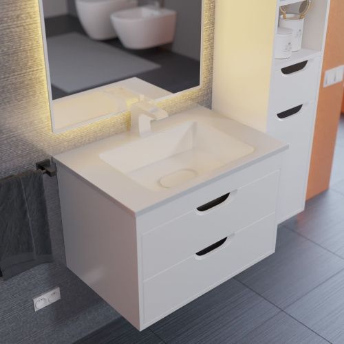 Тумба с раковиной Uperwood UPD Modul 3930205581 60х50 цвет белый - фото 4