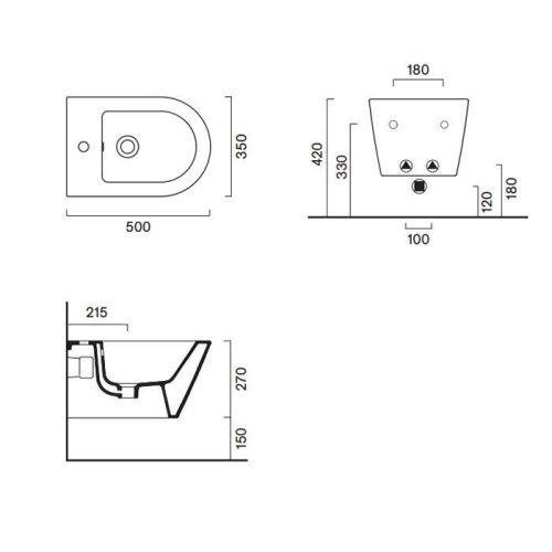 Биде подвесное Catalano Zero 118501001 цвет белый - фото 2