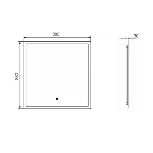 Зеркало с подсветкой Comforty Эдельвейс 00-00014150CF 90х90 подвесное - фото 2