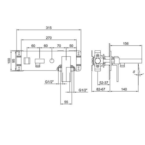 Внутренняя часть смесителя для ванны, переключатель на 2 источника Fantini AR/38 19 02 3320A - фото 2