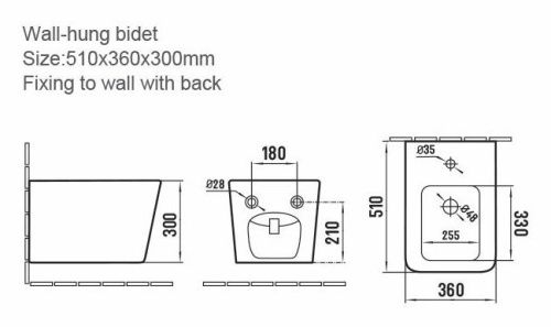 Биде подвесное Boheme Zen 967-BIDET-B цвет черный - фото 2