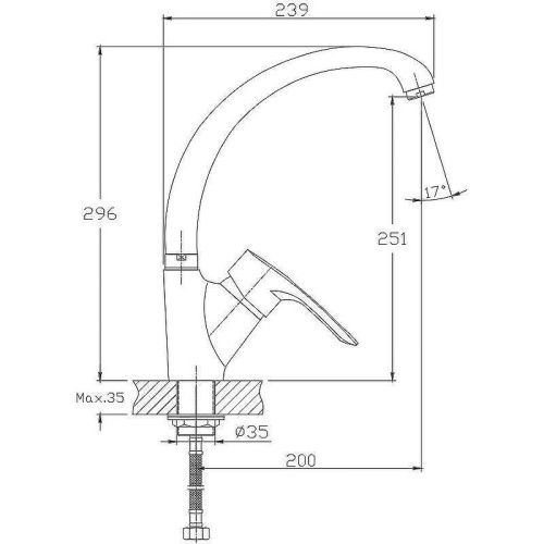 Смеситель для кухни Haiba HB4166-7 на мойку черный - фото 2