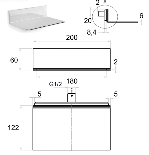 Излив Remer 359XL настенный хром - фото 2