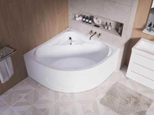 Ванна акриловая 1MarKa TRAPANI 01тр1414 140х140 угловая четверть круга без каркаса - фото 4