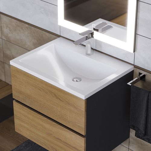 Раковина из искусственного камня Uperwood Self 4538341000 60х50 полувстраиваемая цвет белый - фото 5