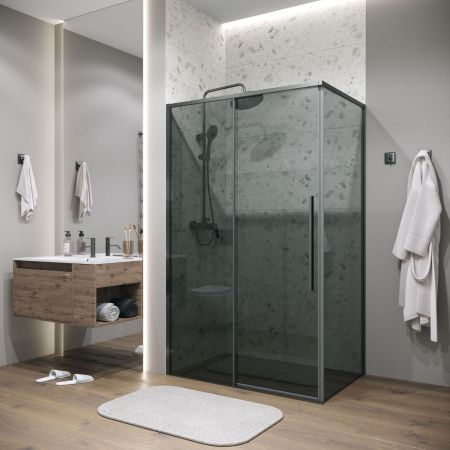 Душевая перегородка Grossman Galaxy 200.K33.01.90.42.10 90х195 стекло тонированное профиль графит