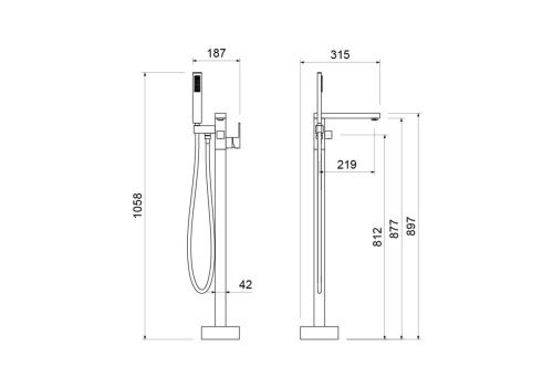 Смеситель Aquatek ЛИБРА AQ1645MB напольный черный - фото 3