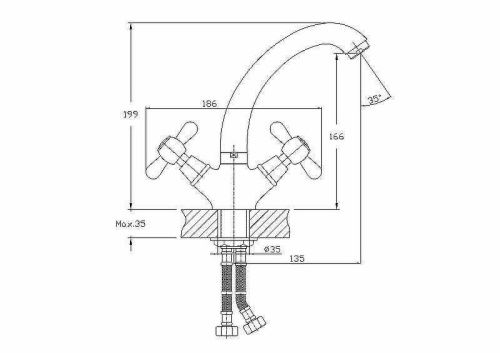 Смеситель для кухни Haiba HB25 HB4325 на мойку хром - фото 2