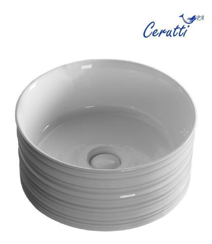 Раковина из сантехнического фарфора Cerutti SPA CR0051A 40х40 накладная цвет белый без отверстий под смеситель - фото 2