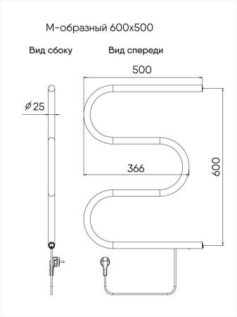 Полотенцесушитель Indigo М ME60-50 50х63 электрический хром