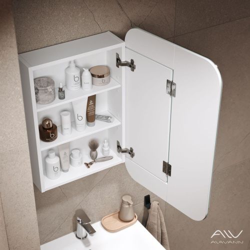 Зеркало-шкаф Alavann Cosmetic ALV0769001 50х80 подвесной цвет белый - фото 3