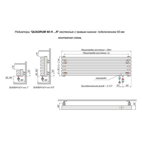 Радиатор стальной трубчатый KZTO Quadrum 60 H 2000-8 R 210х40 черный матовый муар RAL1T103S9005 - фото 3