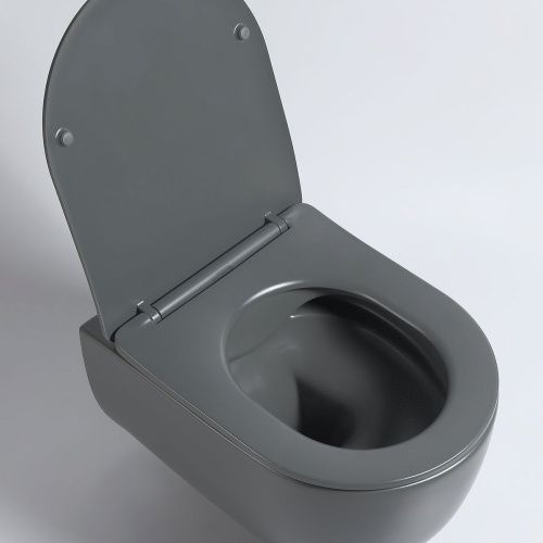 Унитаз подвесной Vincea Evo VT1-34SMA черный с сиденьем микролифт безободковый душевой смыв - фото 5