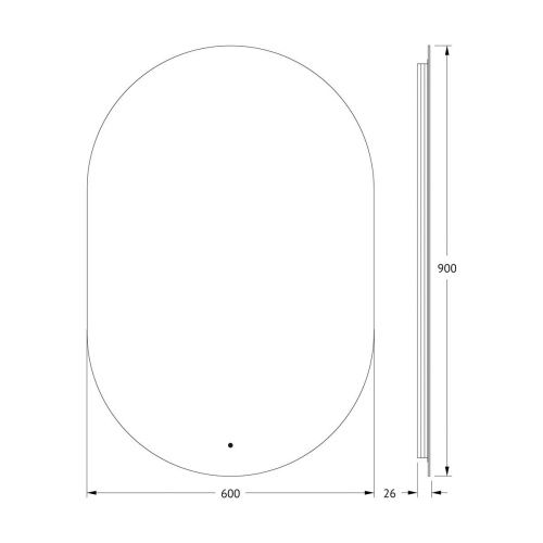 Зеркало с подсветкой Defesto OPTI DF 2905R 60х90 подвесное - фото 2