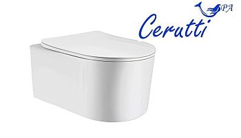 Унитаз подвесной Cerutti SPA CT9236 белый с сиденьем микролифт безободковый каскадный смыв
