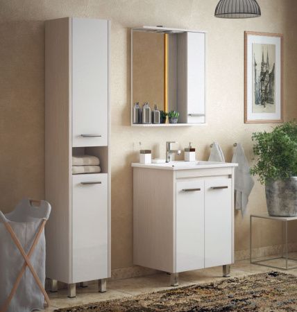 Тумба под раковину Corozo Лорена SD-00000319 60х50 напольная цвет белый/бежевый