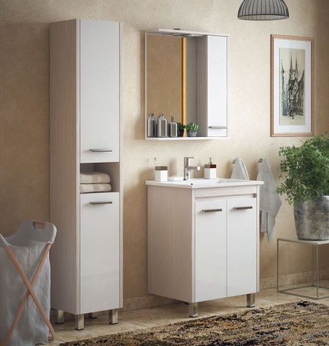 Зеркало-шкаф Corozo Лорена SD-00000297 80х70 подвесной цвет белый/бежевый - фото 3