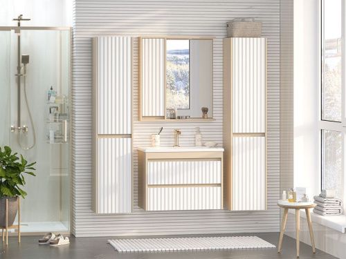 Зеркало-шкаф Brevita Balaton BAL-04075-03-01Л 70х80 подвесной цвет белый/бежевый - фото 5